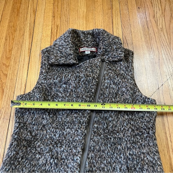 Beyond Threads Medium Alpaca Wool Long Vest Sleeveless Jacket Brown Zip - Picture 6 of 8